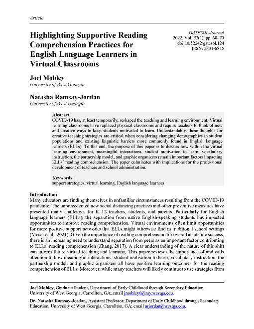 Reading Comprehension for ELLs (Mobley & Ramsay-Jordan, 2022)